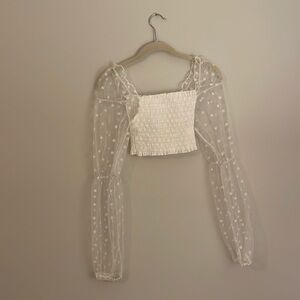 White polkadot crop top